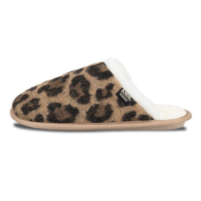 Isotoner® Ladies Animal Fur Mule Animal Print Extra Image 3